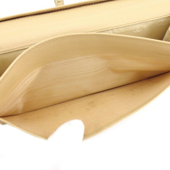 Chanel Purse Coco Button Beige Leather Authentic Used L2619 - Picture 7 of 8